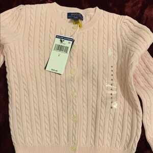 Polo by Ralph Lauren Light Pink Cable Knit Cardigan